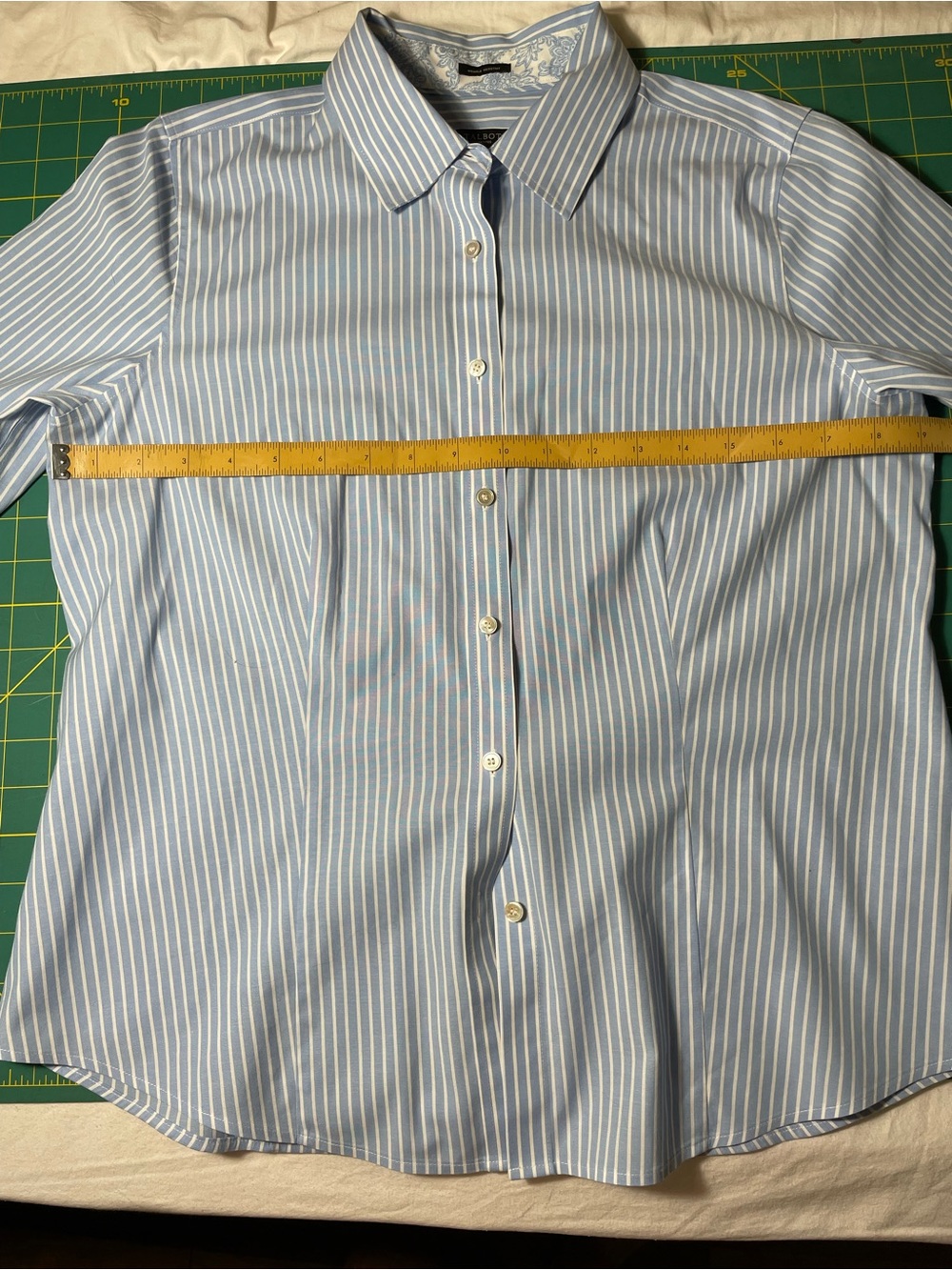 Talbots Light Blue and White Striped Dress Shirt
